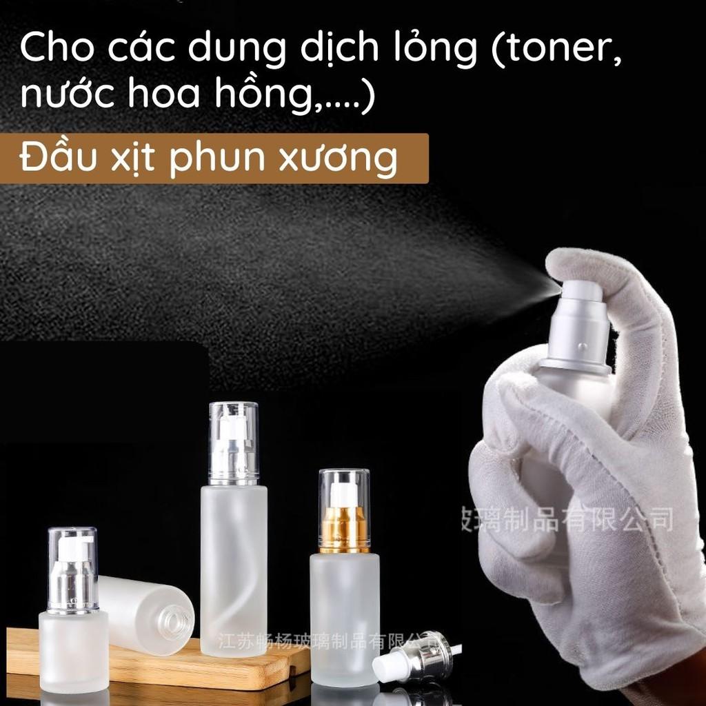 Lọ chiết mỹ phẩm thủy tinh nắp vân gỗ phong cách nhật bản