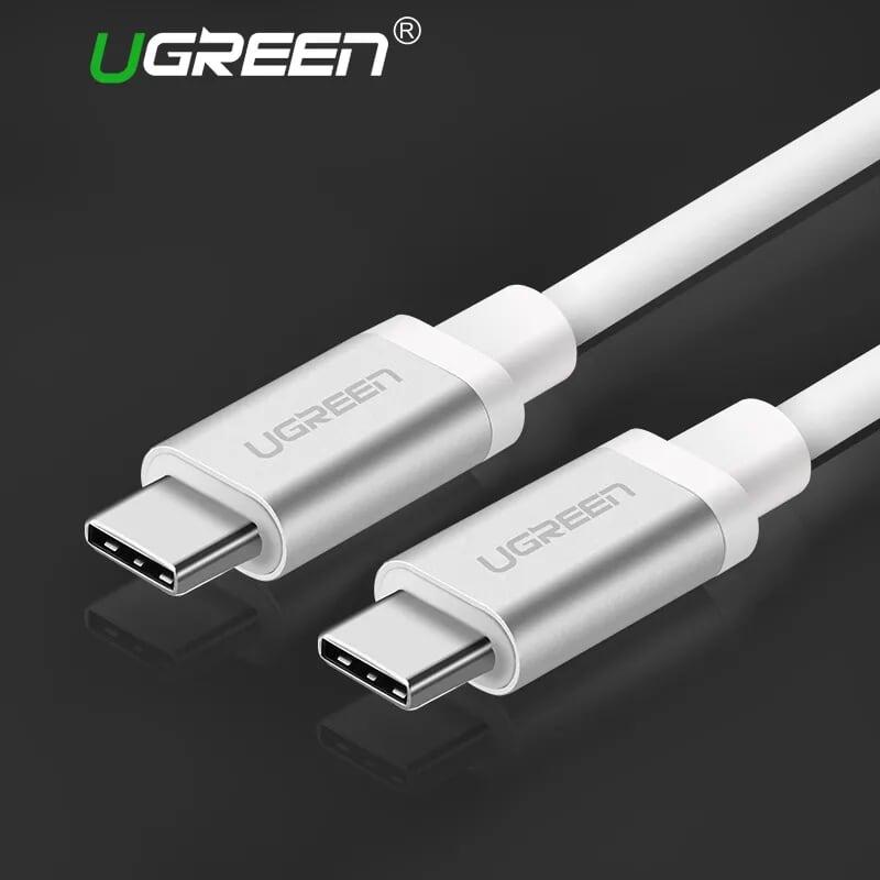 Ugreen UG10682US161TK 1.5M màu bạc Dây USB Type-C truyền dữ liệu và sạc mạ Nikel đầu nhôm - HÀNG CHÍNH HÃNG