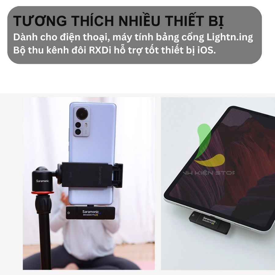 Micro thu âm không dây Saramonic Blink500 ProX B4 - Thiết bị ghi âm dành cho hệ điều hành IOS, sử dụng tối đa 10 giờ - Hàng chính hãng