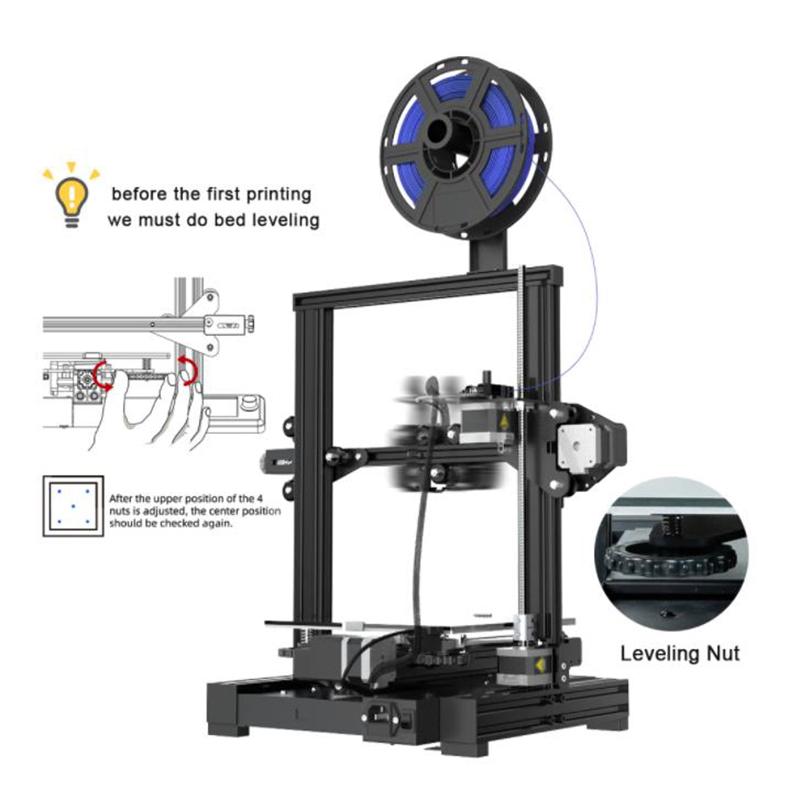 Voxelab Aquila Máy in 3D Silent Mainboard DIY Bộ máy in 3D Nguồn mở 220*220*250mm Giường sơ yếu lý lịch xây dựng carborundum
