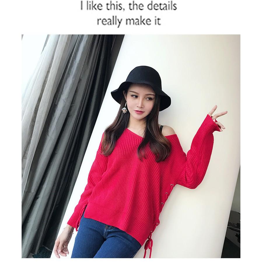 Áo len thắt nơ freesize