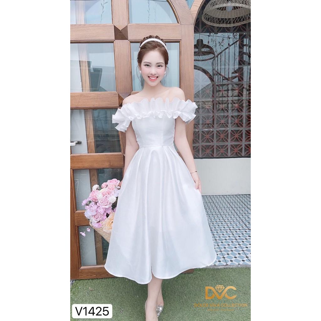 Hình ảnh Váy xòe trắng trễ vai V1425- ĐẸP SHOP DVC