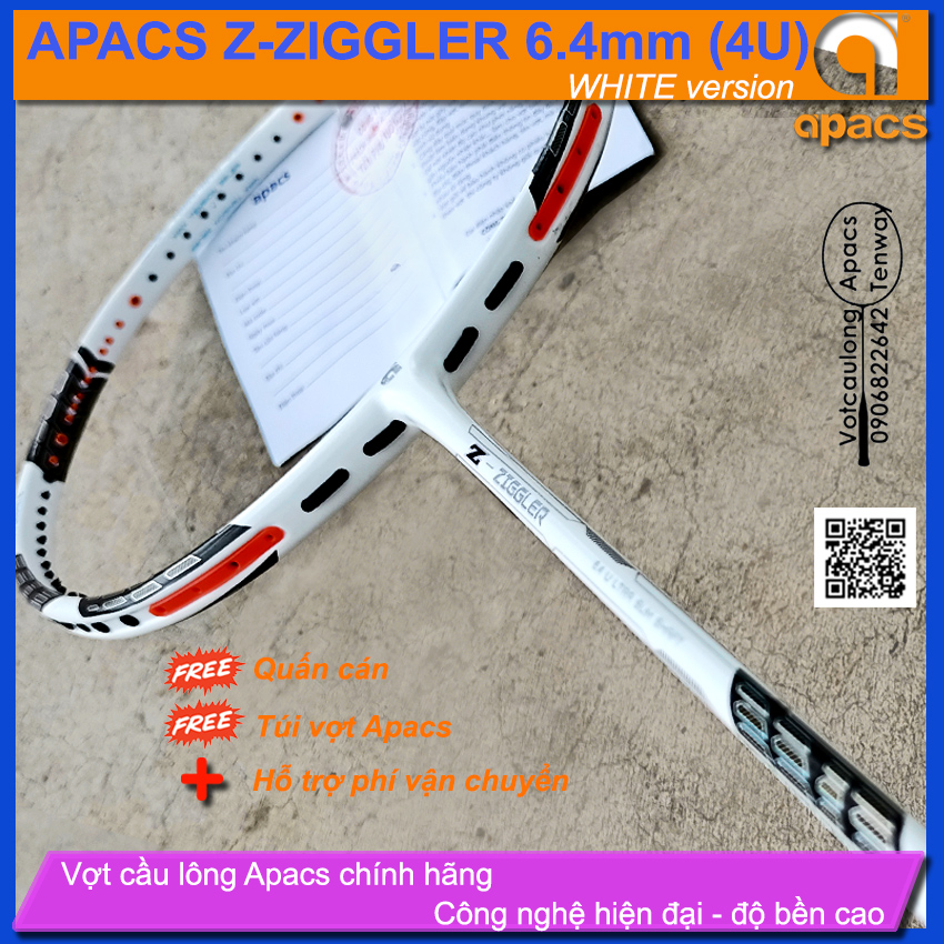 [Vợt cầu lông Apacs Z-Ziggler New White Version - 4U] Thân đũa công nghệ mới, sơn nhám trắng cực đẹp