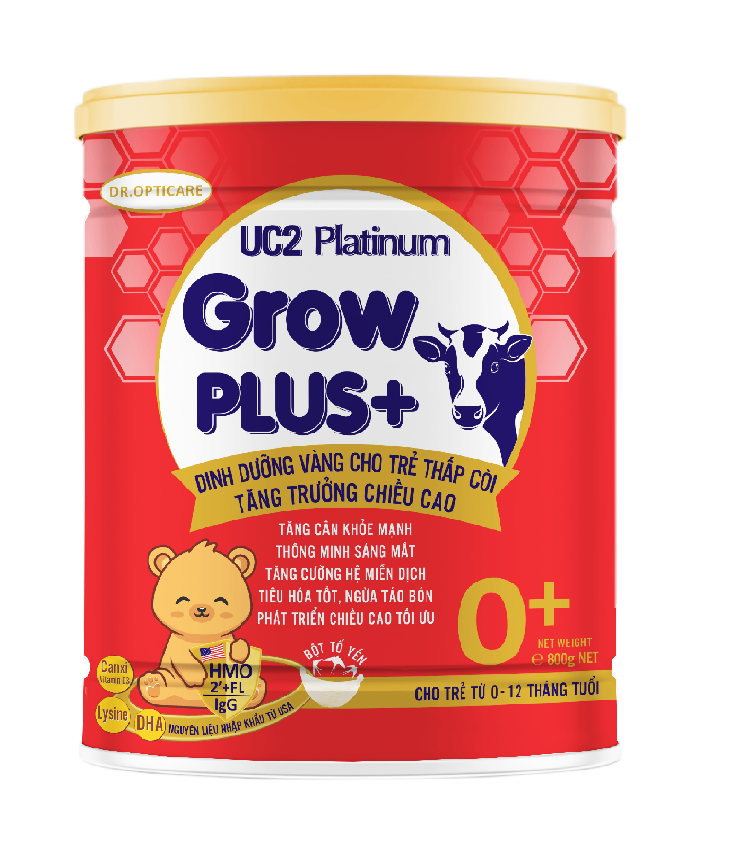 Sữa bột UC2 GROW PLUS 0+ lon 800G (dành cho trẻ suy dinh dưỡng)