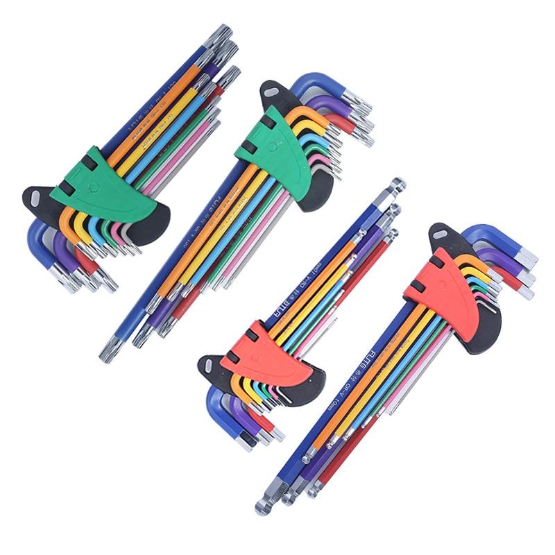Bộ 9 Tua Vít Lục Giác Nhiều Màu Sắc Chống Mài Mòn Cho Xe Đạp / Xe Máy