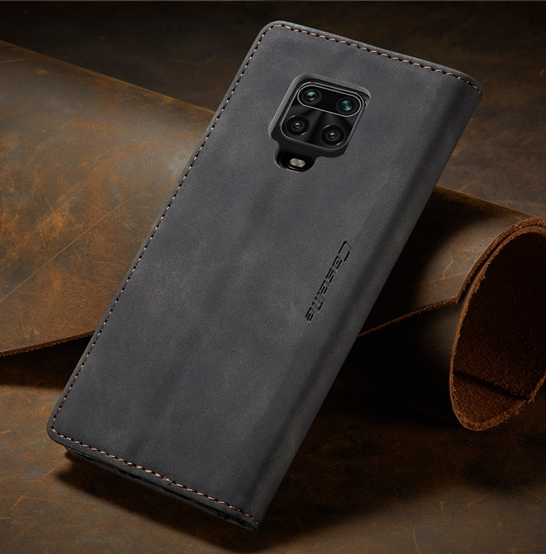 Bao da bò thật dạng ví chính hãng Caseme dành cho Xiaomi Redmi Note 9s