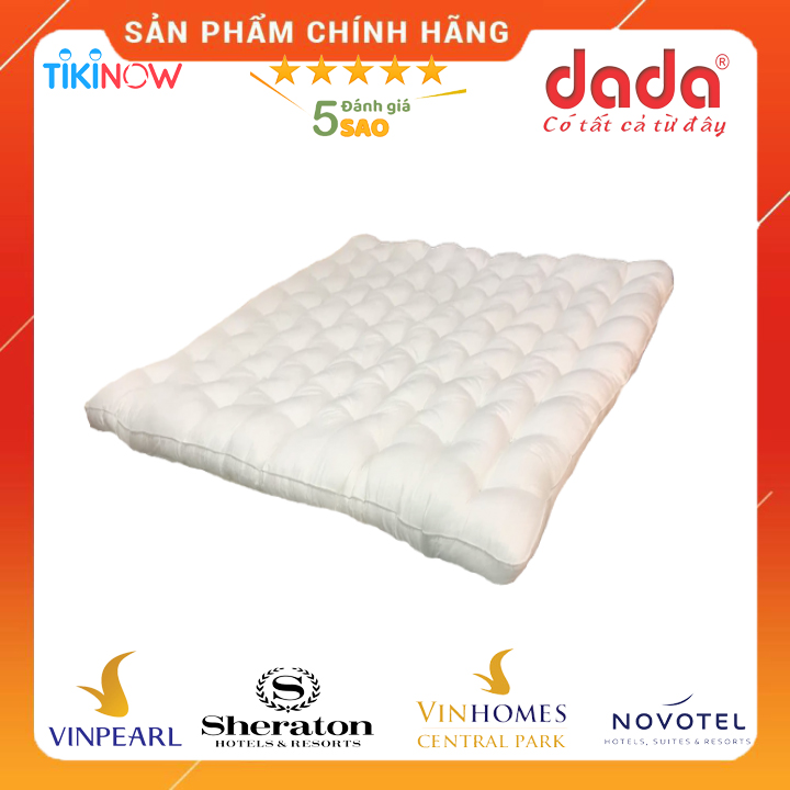 Nệm Topper DADA  - Êm Mềm, Bồng Bềnh, Mịn và Mát - Sản Phẩm Độc Quyền Chuyên Dụng Tại Các Khách Sạn, Resort 5 Sao - Dày 9cm - Màu Trắng