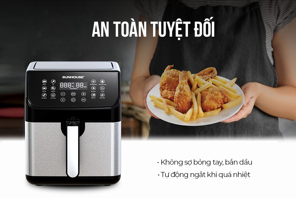 Nồi chiên không dầu đa chức năng 12 trong 1 Sunhouse SHD4087  - Hàng chính hãng