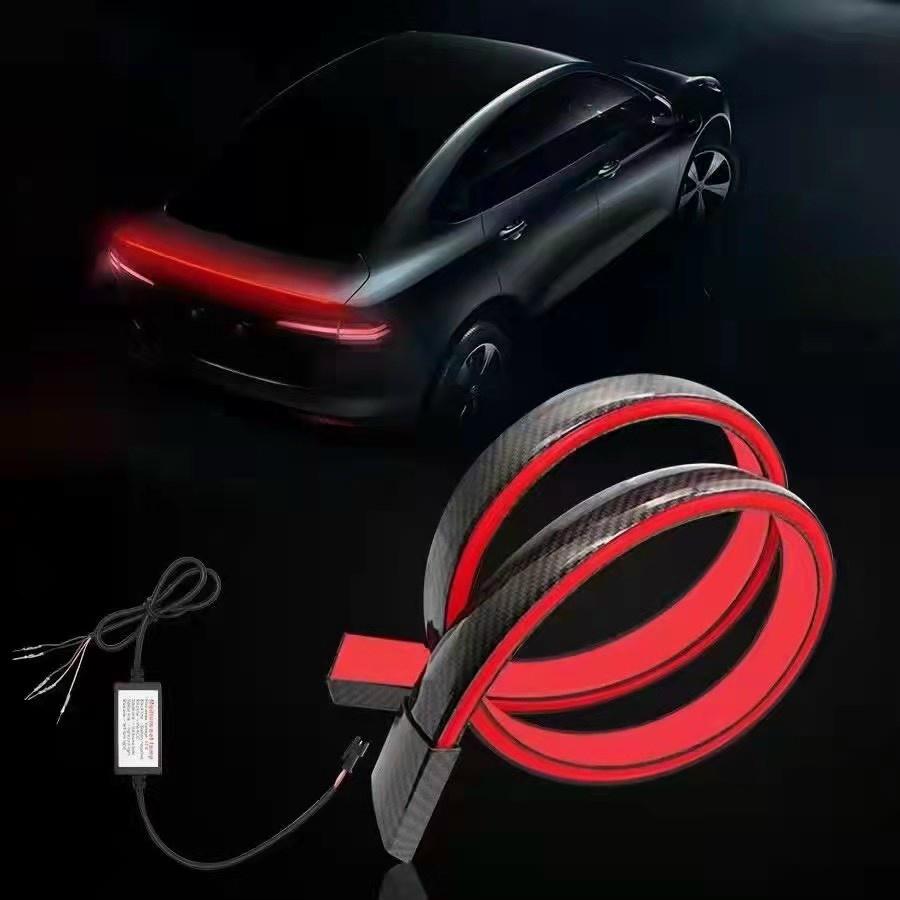 Dải Đèn Led Vân Carbon Gắn Cốp, Đuôi Gió Tích Hợp Với Đèn Phanh, Xi Nhan Dài 130cm
