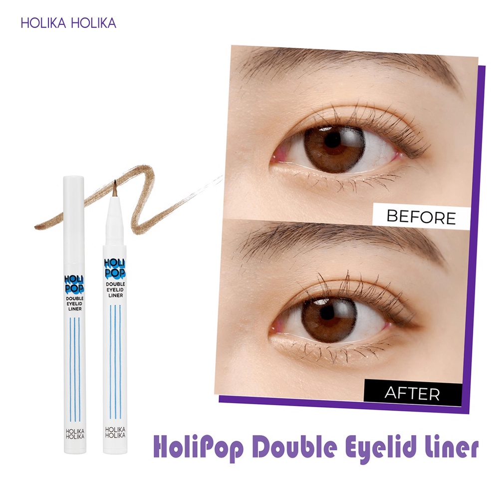 Bút kẻ trang điểm bọng và mí mắt Holika Holika HoliPop double eyelid liner 0,5g