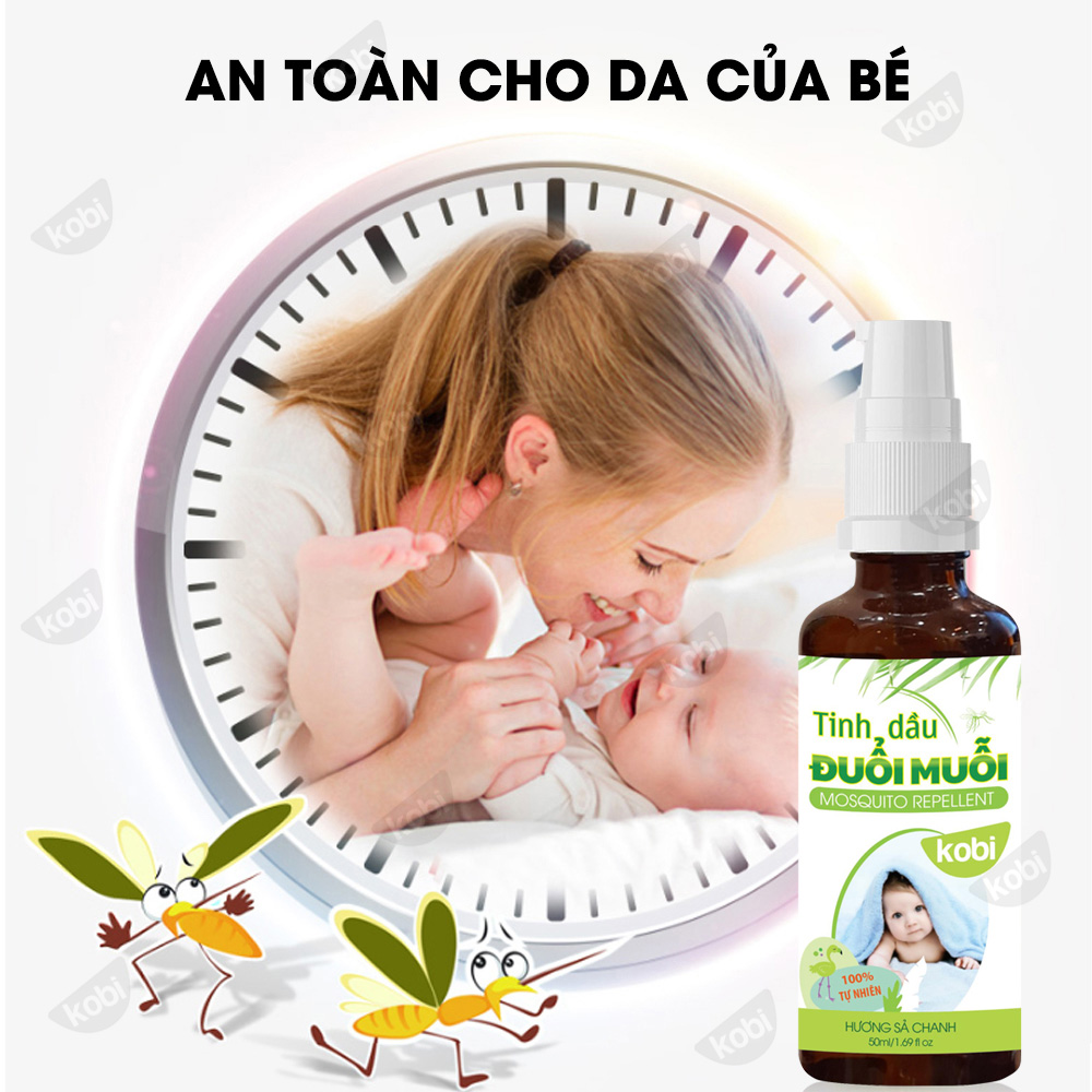 Xịt Tinh Dầu Đuổi Muỗi Sả Chanh Kobi Giúp Chống Muỗi, An Toàn Cho Bé