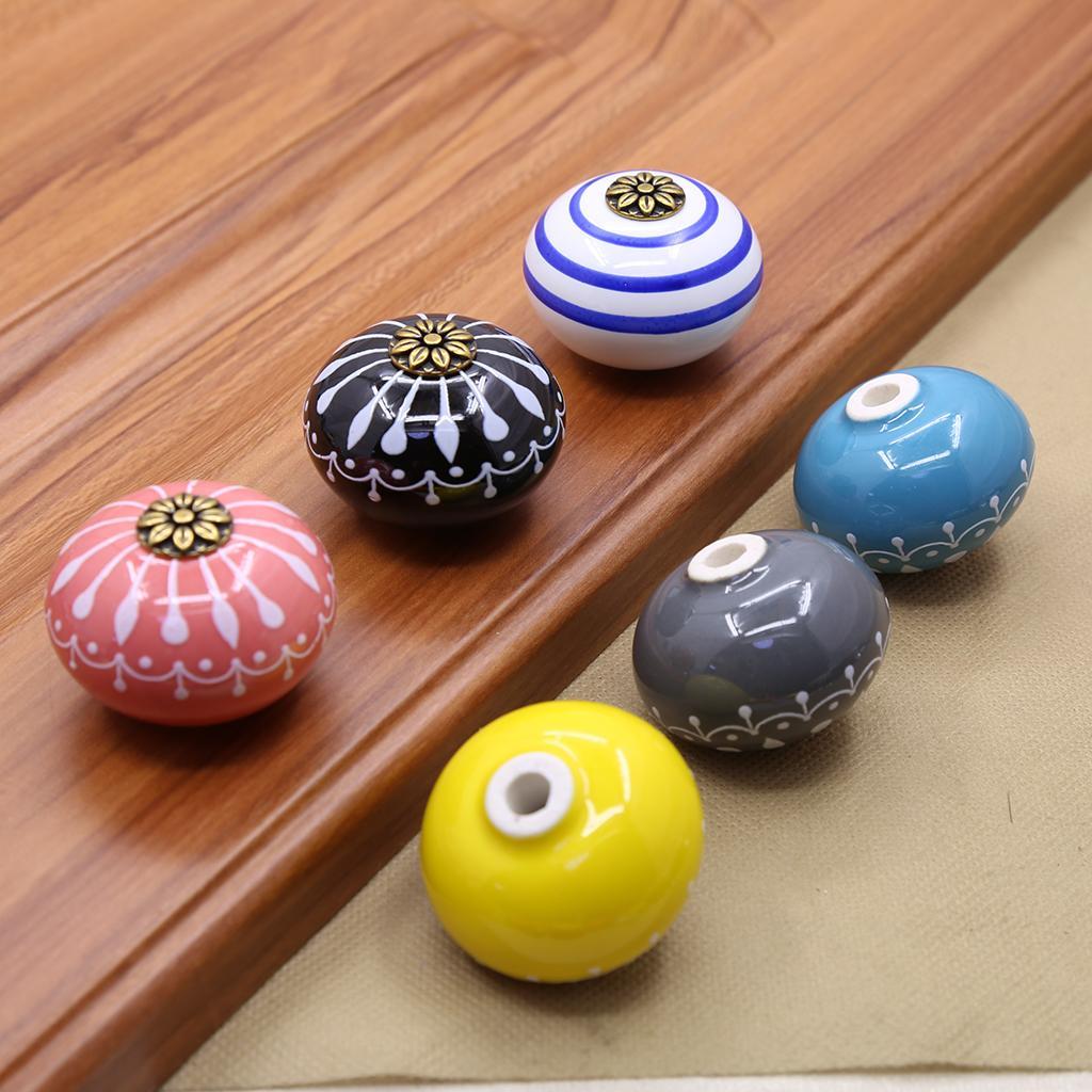 2xCeramic Cabinet Knobs Drawer Furniture Hardware Door Pull Handle Black