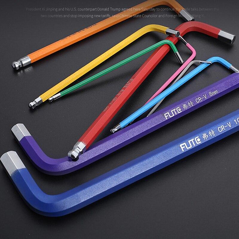 Bộ 9 Tua Vít Lục Giác Nhiều Màu Sắc Chống Mài Mòn Cho Xe Đạp / Xe Máy