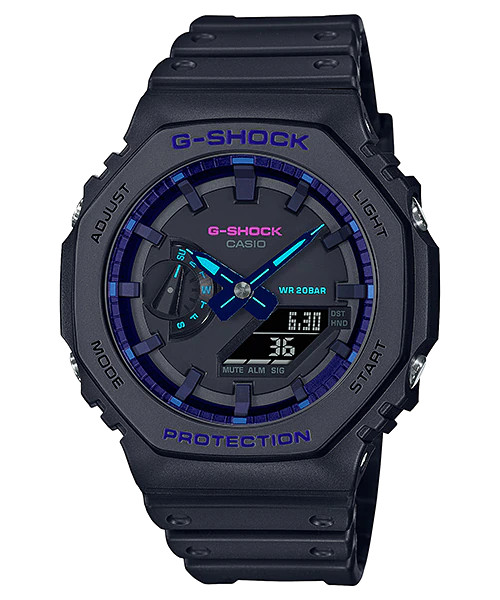 Đồng Hồ Nam Dây Nhựa Casio G-Shock GA-2100VB-1ADR Chính Hãng - Lõi Carbon - GA-2100VB-1A