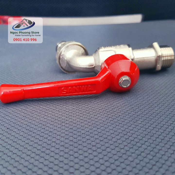 Vòi hồ, vòi nước, vòi vườn tay gạt dài Sanwa nhập khẩu Thái Lan CTK15