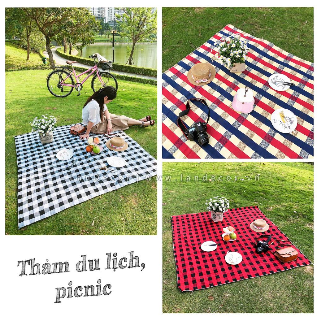 Thảm trải picnic kẻ caro xinh xắn - background phông nền trải thảm cỏ , chụp ảnh picnic