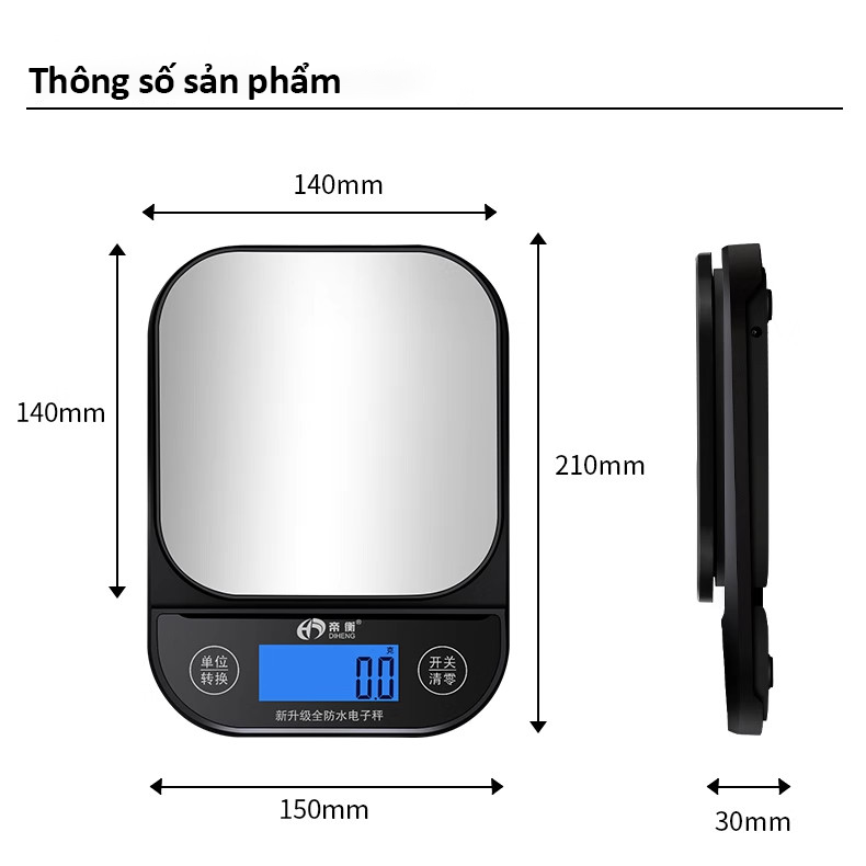 Cân điện tử nhà bếp chống thấm nước và có thể sạc USB- K1668