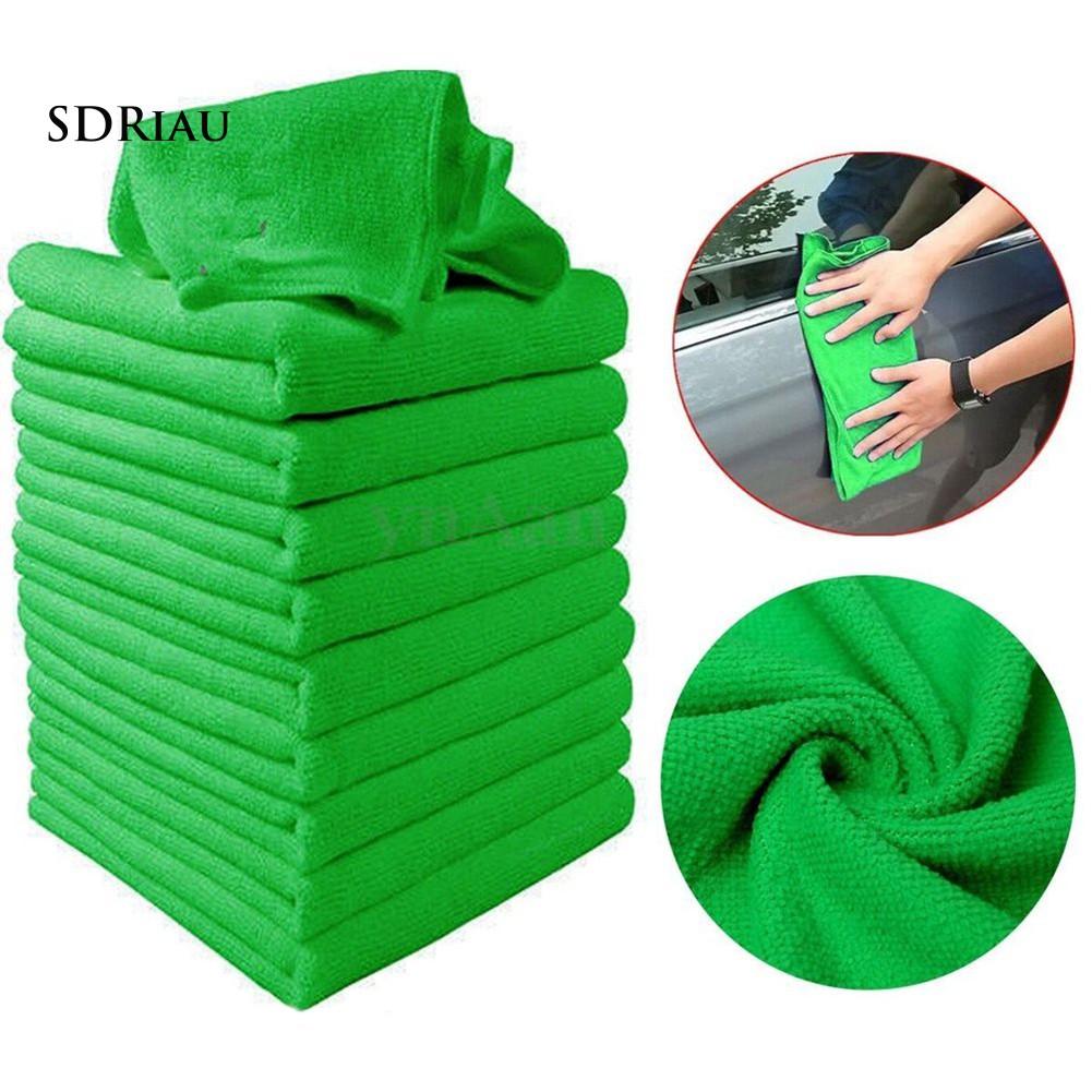 Bộ 10 khăn lau xe hơi / nhà chất liệu microfiber mềm mại thấm hút tốt