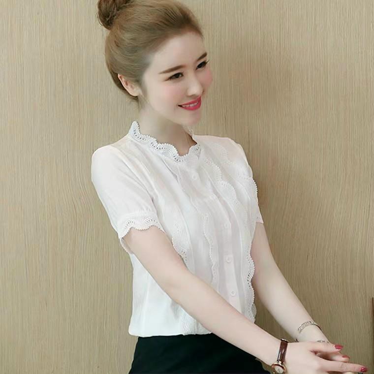 Áo sơ mi nữ viền ren hàng nhập chất vải mát