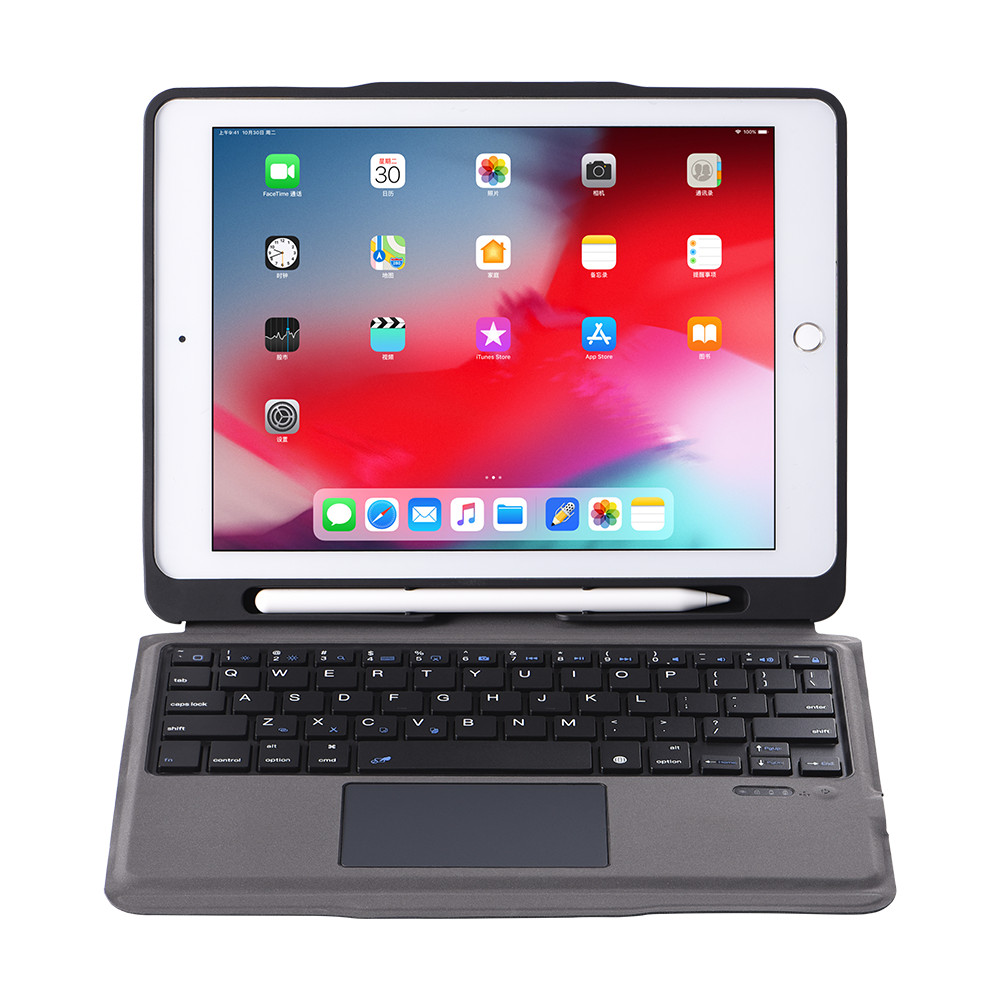 Bàn phím Bluetooth cho iPad 9.7/ iPad Air 1/ Air 2/ Pro 9.7/ Gen 5/ Gen 6 kèm bao da, có touchpad Aturos T205 (có thể tách rời) - Hàng nhập khẩu