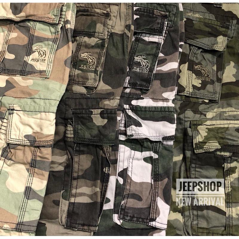 Quần ngắn_short kaki túi hộp dã ngoại_du lịch - Camo Trắng