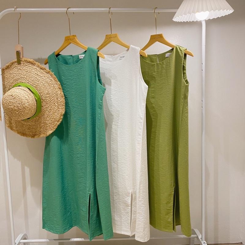 Váy sát nách đũi xẻ tà