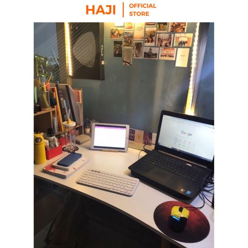 Bàn làm việc tại nhà Bàn văn phòng HAJI giúp cải thiện tư thế ngồi chân gỗ sồi chắc chắn, mặt bàn rộng rãi tiện lợi A121
