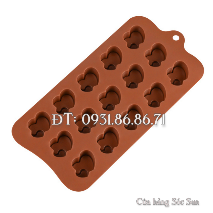 Khuôn silicon 15 hình tim lớn kèm tim nhỏ – Mã số 1468