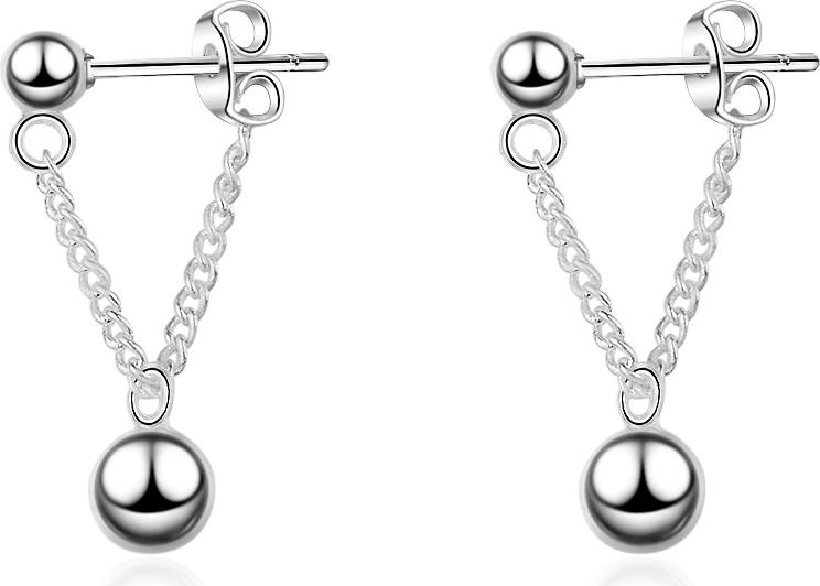 Đôi bông tai lỗ đinh xích bi tinh tế