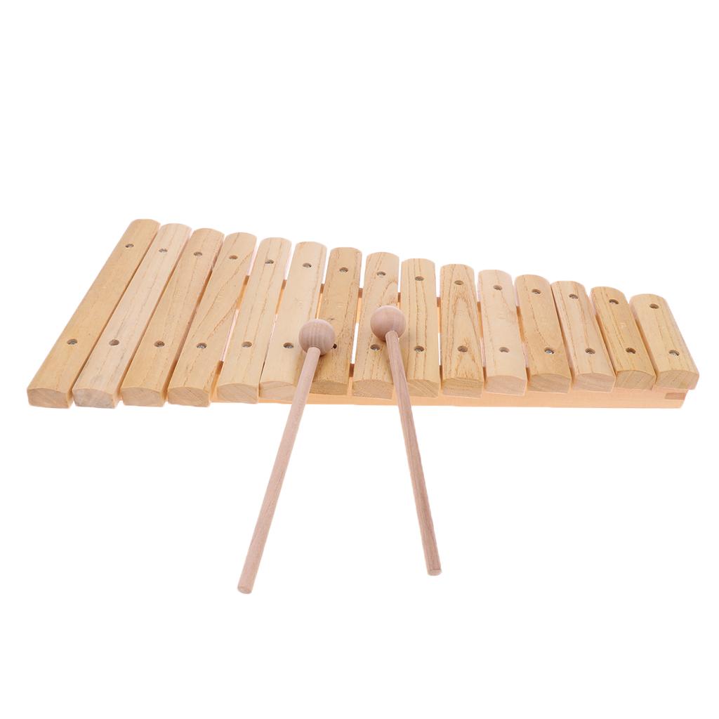 Sunnimix Gỗ Đàn Gõ Xylophone Giáo Dục Đồ Chơi Âm Nhạc 15 Màu W/Be Vồ Cho Đồ Chơi Trẻ Em