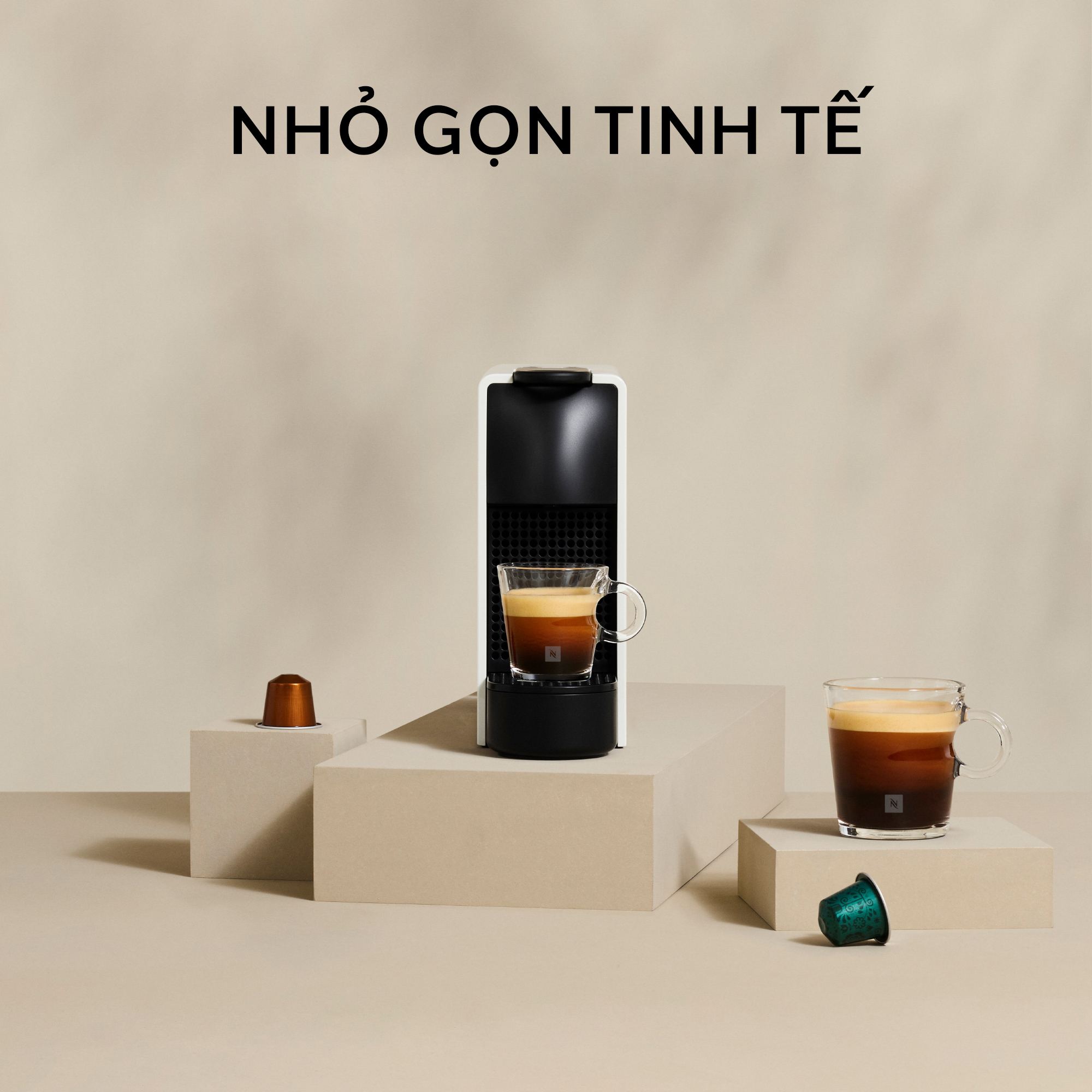 Máy pha cà phê Nespresso Essenza Mini Trắng - Hàng chính hãng