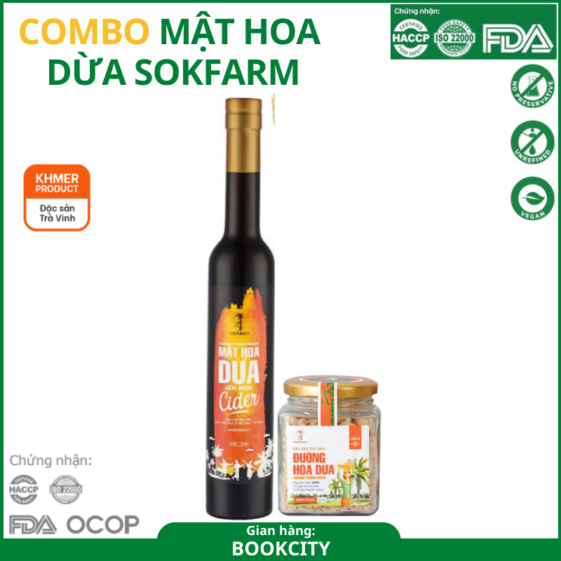 [COMBO SOKFARM] CIDER LÊN MEN + ĐƯỜNG MẬT HOA DỪA -02 CHAI- THỨC UỐNG DÀNH CHO PHÁI ĐẸP, ĂN KIÊNG, TIỆC GIA ĐÌNH.