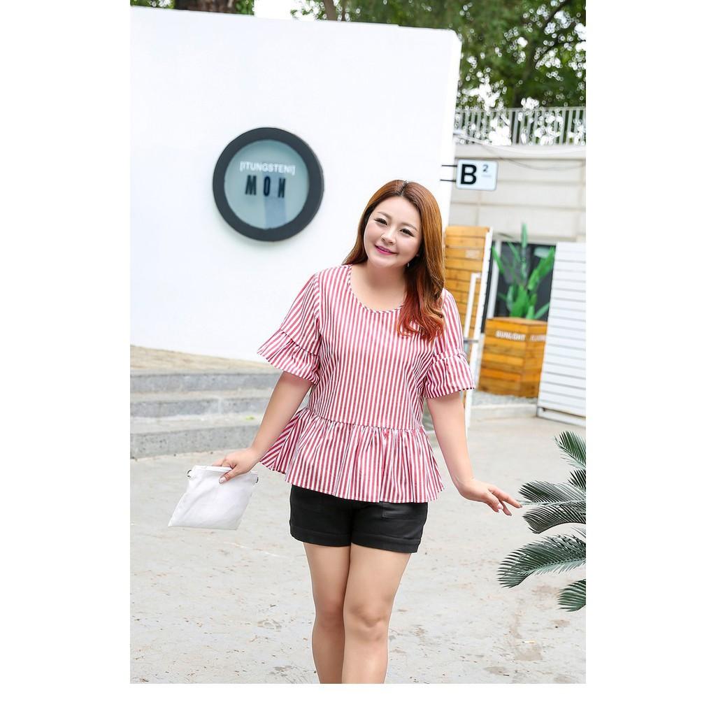 2011tb áo bigsize sọc nữ tay loe