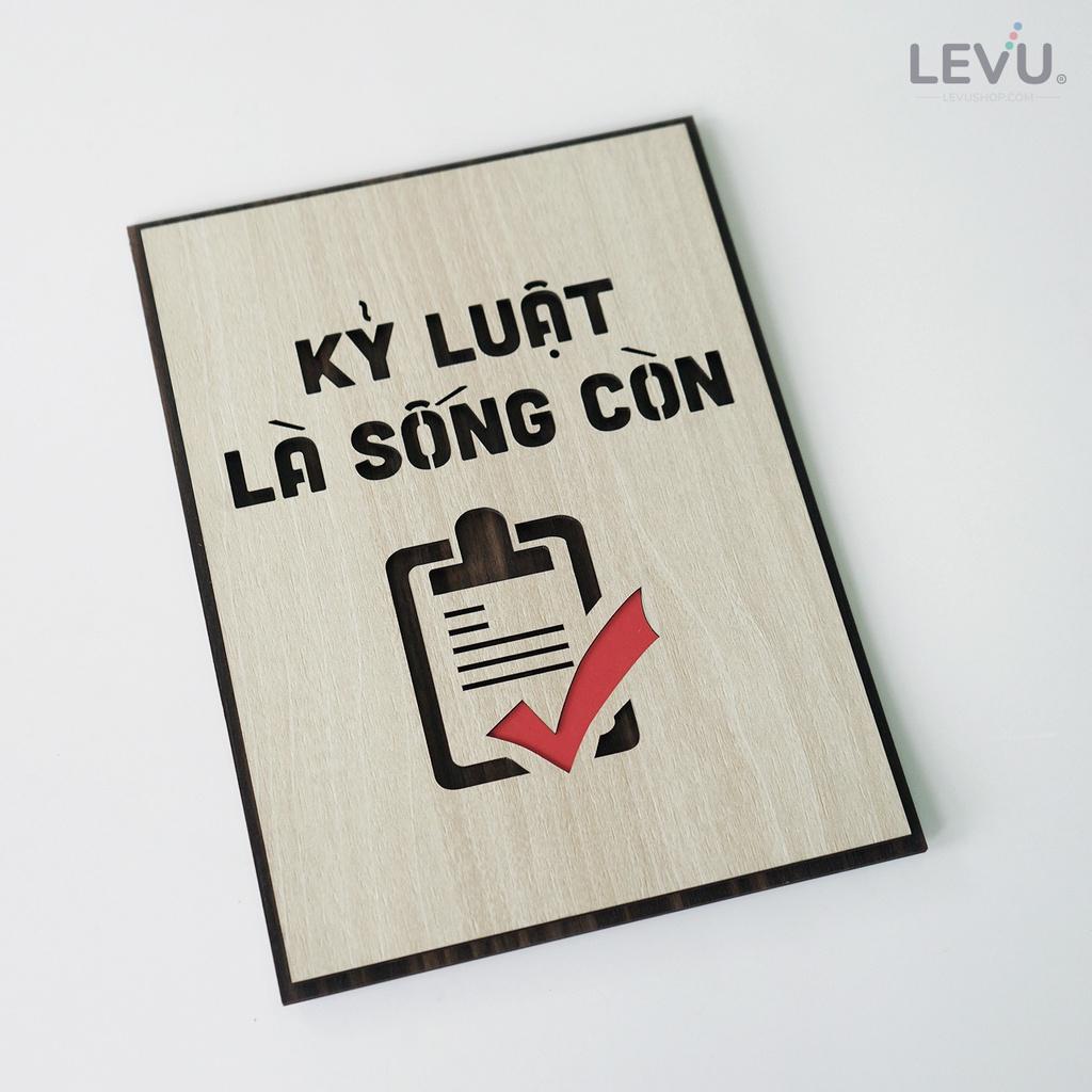 Tranh văn phòng LEVU LV042 "Kỷ luật là sống còn" treo tường trang trí phòng