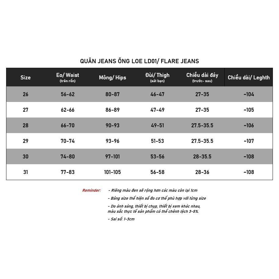 Quần Jean Ống Loe Bigsize 30-31