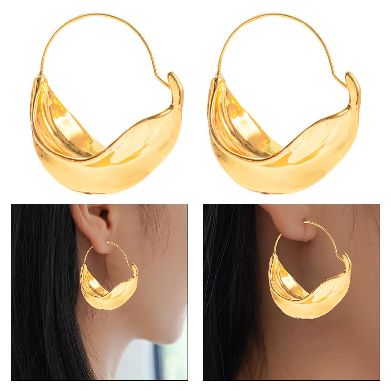 Hoop Earrings Drop Earrings Twisted Metal Chunky Statement Alloy Irregular Vintage Earrings Fashion Jewelry for Engagement Prom Dating Women