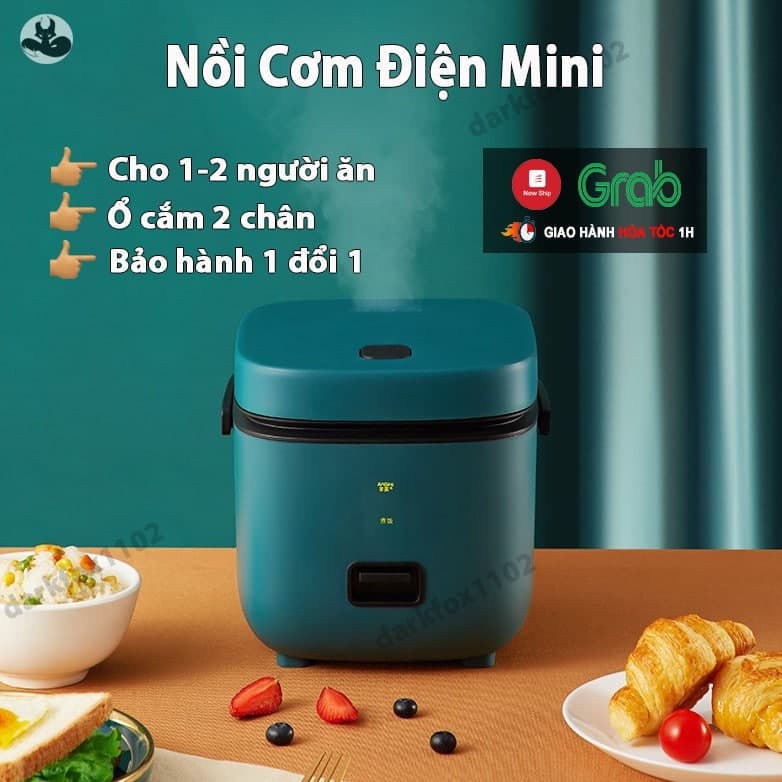 Nồi cơm điện mini đa năng JIASHI 1,2L JWS-6661B nấu cơm nấu cháo hầm hấp luộc cho 1 đến 2 người