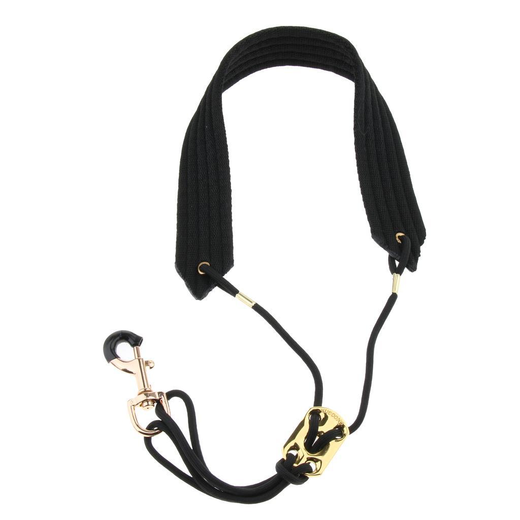 Black Saxophone Sax Neck Strap with Metal Hook for Saxophone Accessories