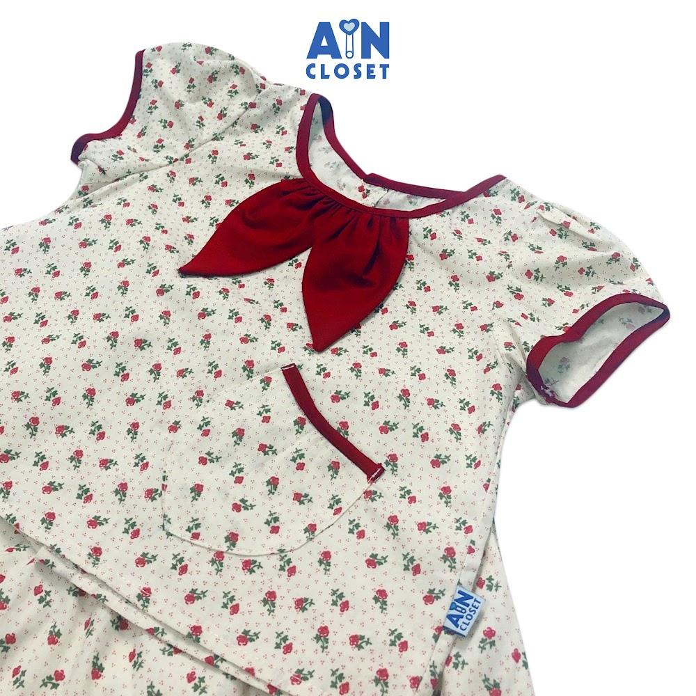 Bộ quần áo ngắn bé gái họa tiết Nhí nơ đỏ quần váy cotton - AICDBTANNNYJ - AIN Closet
