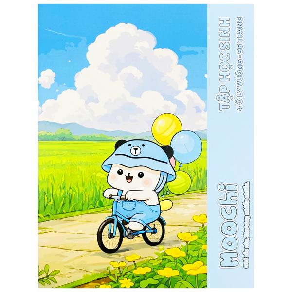 Tập Học Sinh Moochi Phong Cảnh - 4 Ô Ly Vuông - 96 Trang 100gsm - The Sun - Gấu Xanh