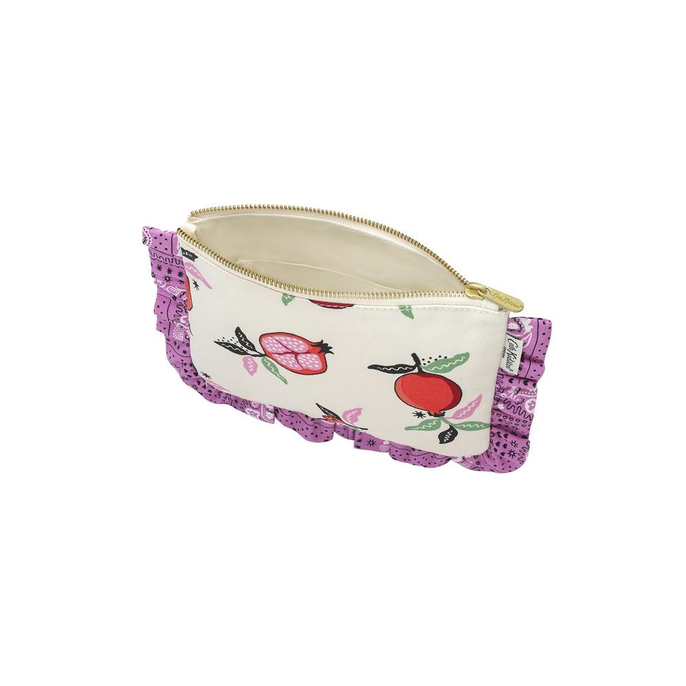 Cath Kidston - Ví nữ /The Frilly Pouch - Pomegranate - Cream -1049398