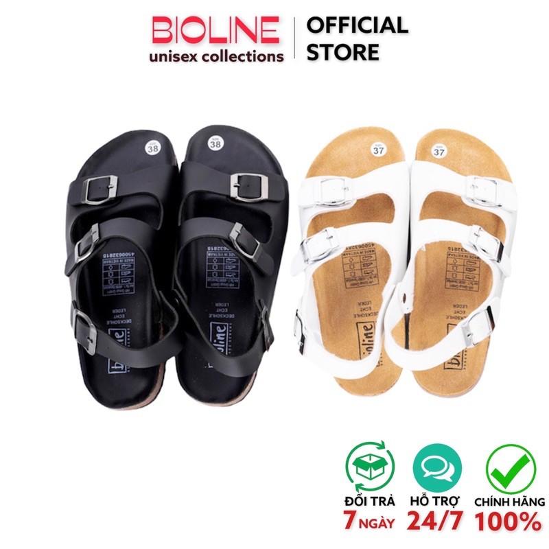 Dép đế trấu Bioline giày sandal birken quai ngang da pu công nghiệp PU02 - Bioline Official