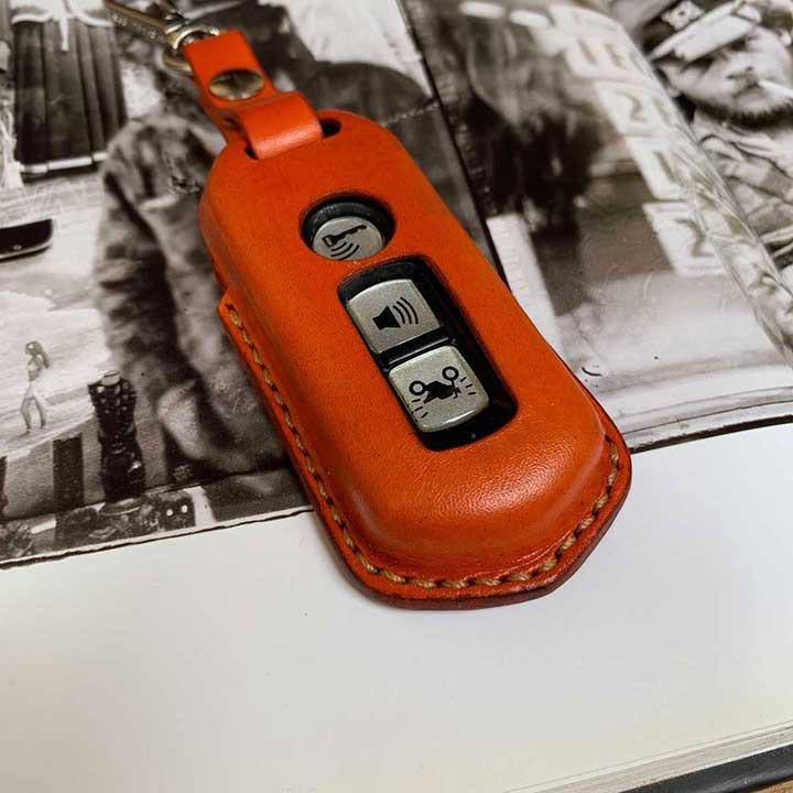 Bao da chìa khóa SH - da bò - handmade - màu cam DT382