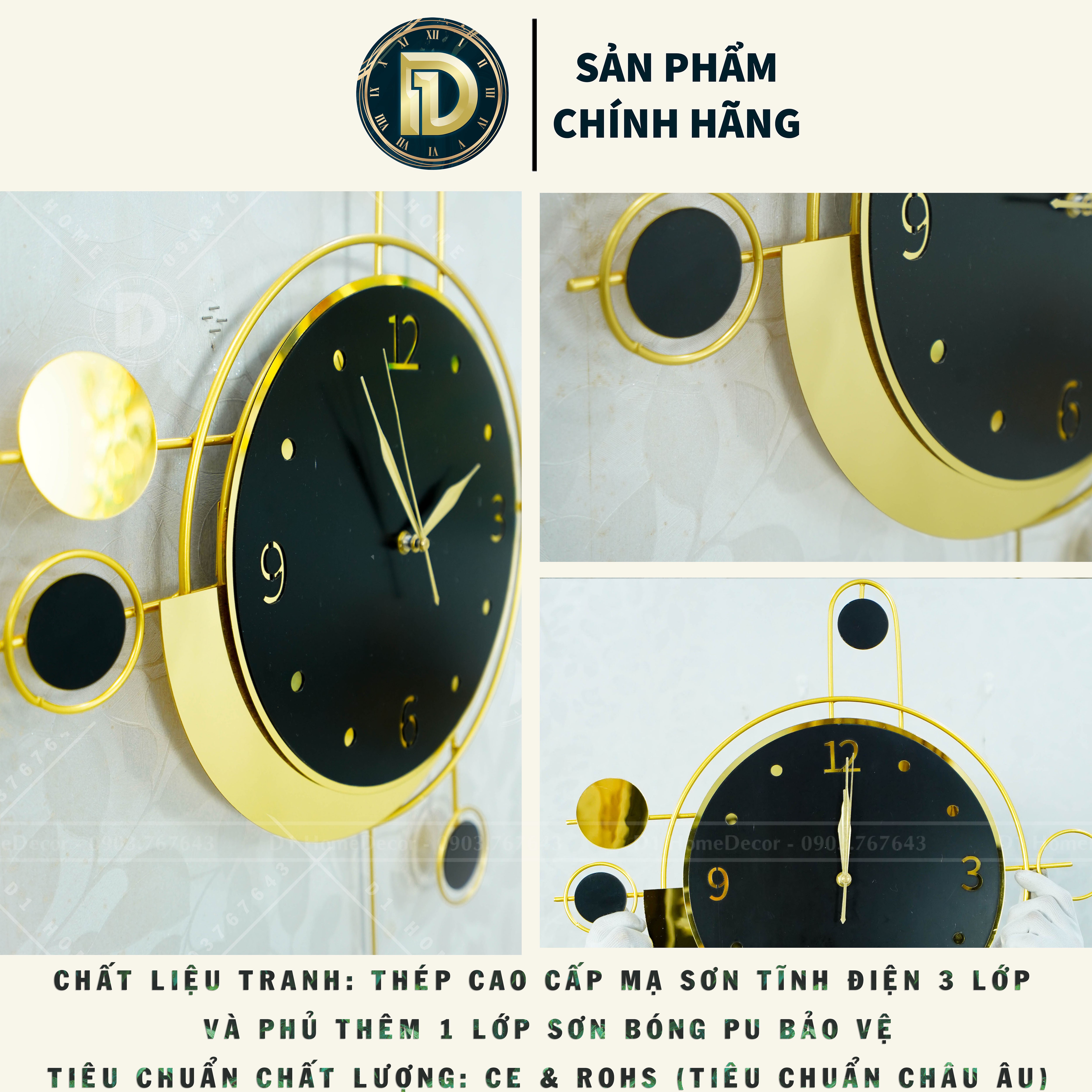 Đồng Hồ Treo Tường Quả Lắc Hiện Đại - Mẫu Đồng Hồ Quả Lắc Decor Đẹp - Trang Trí Nhà Cửa - BH 5 năm - D1Home - QL