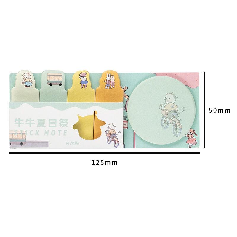 PK958 Bộ 100 tờ Giấy ghi chú màu pastel nhiều hình hoạt hình đáng yêu giấy note post it sticker