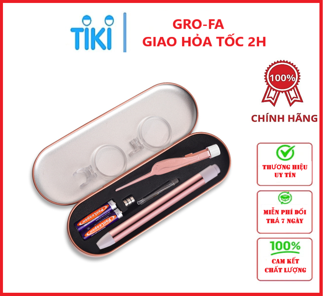 Nhíp Lấy Ráy Tai Chuyên Dụng Có Đèn, Hộp Đựng ( Tặng Kèm Pin) - Chính Hãng GROFA