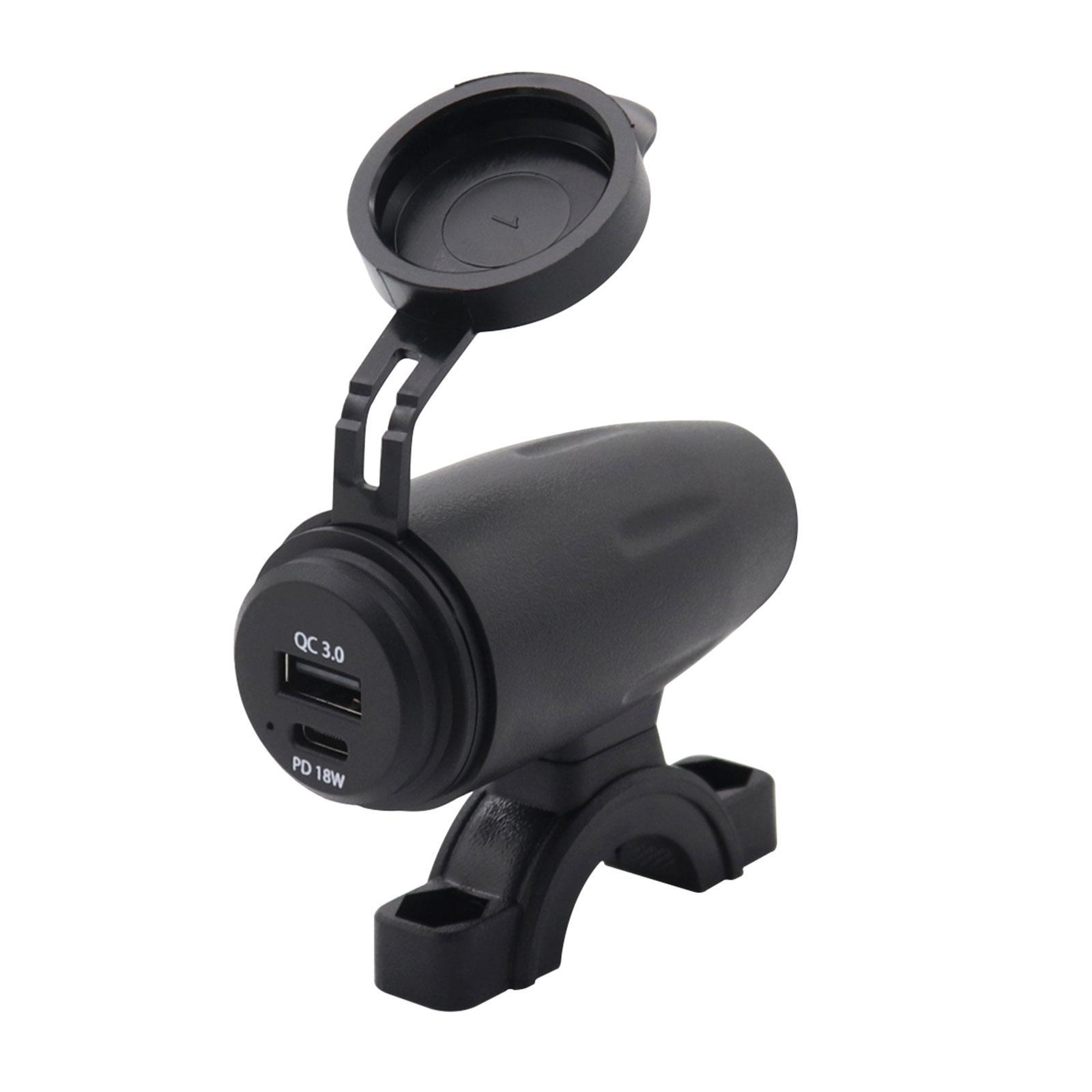 Motorcycle USB Phone Charger Quick Disconnect Dual Port for Smartphone