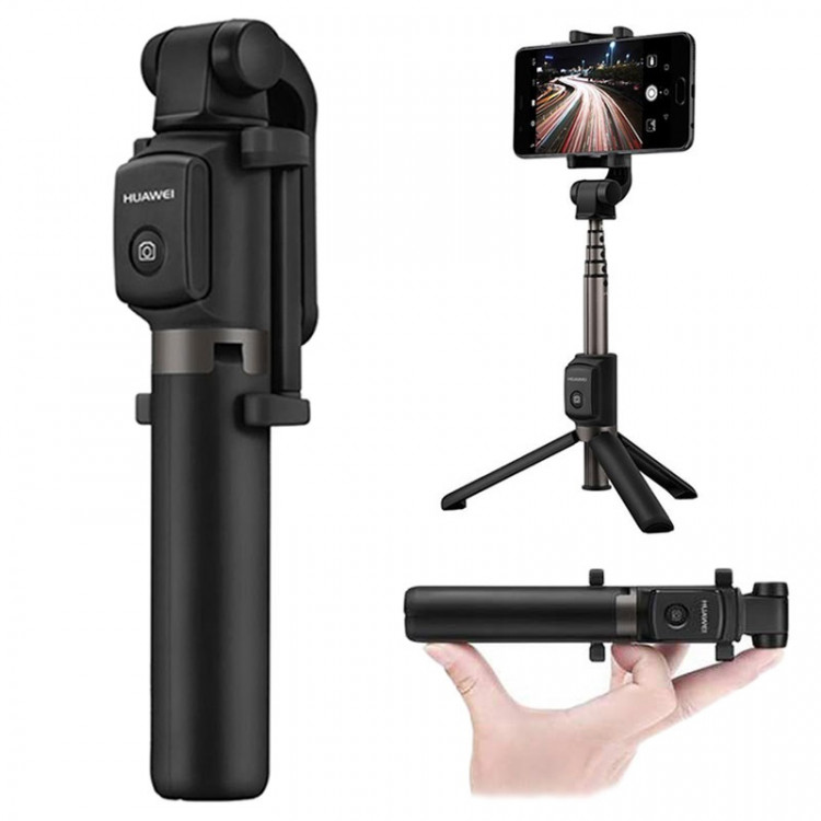 Huawei AF15 Bluetooth Selfie Stick Tripod Stand 55030005 Black 03052018 01 p - Gậy chụp hình Selfie Tripod Huawei 360 độ AF15