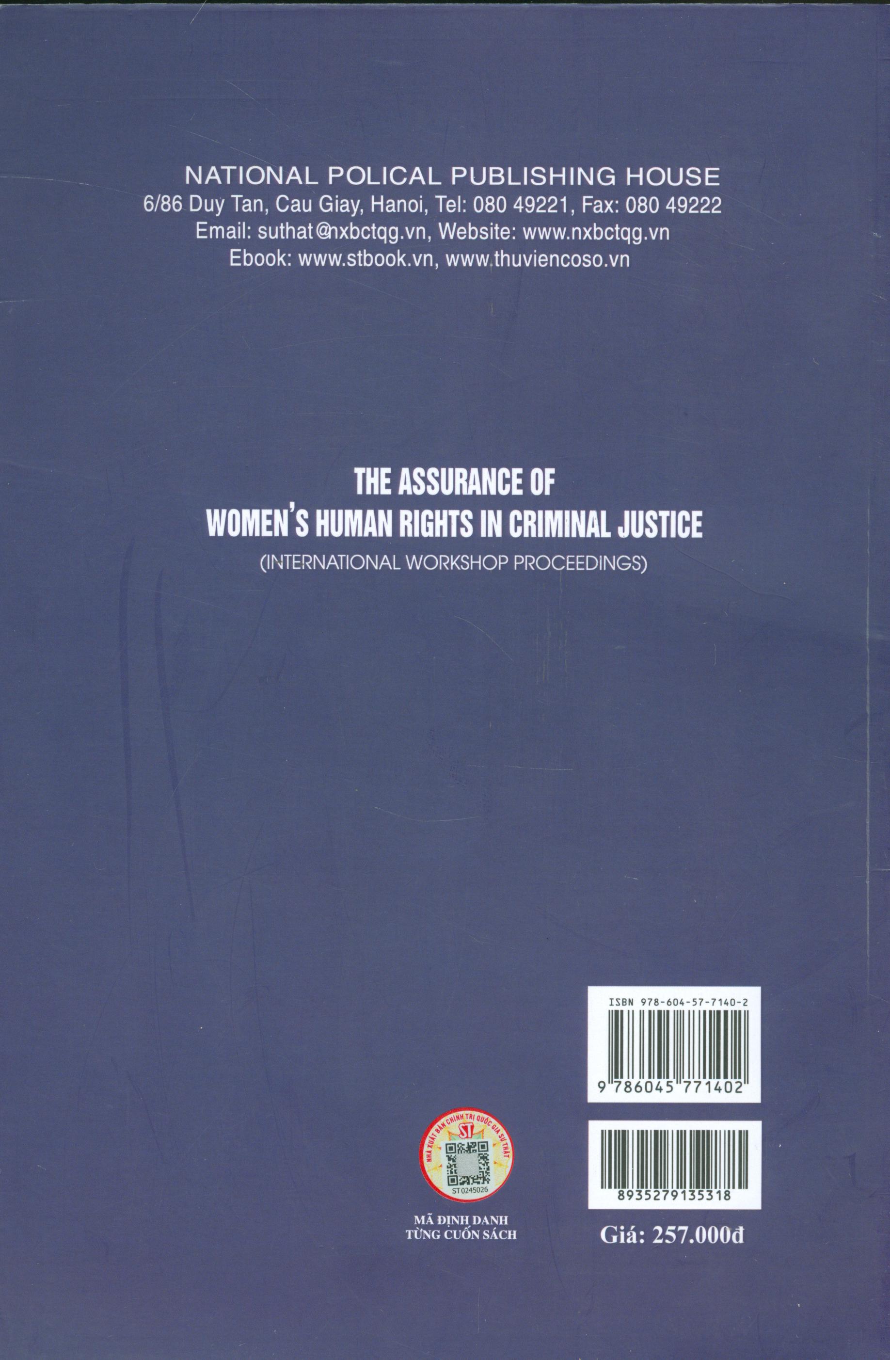 The Assurance Of Women's Human Rights In Criminal Justice (International Workshop Proceedings)