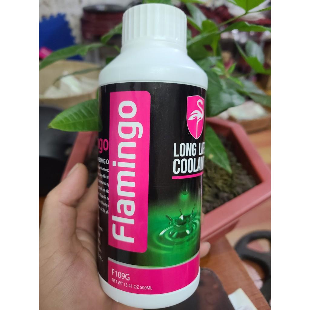 Nước làm mát động cơ ô tô Flamingo Long Life CooLant F109G ( Chai Màu Xanh 500ml )